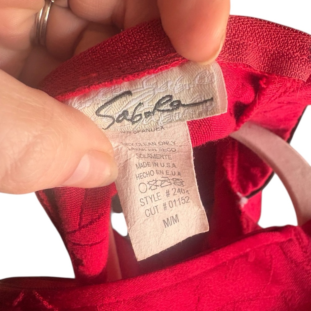 Vintage Red Qipao Mandarin Collar Mini Dress Frog Closures Sz Medium Made In USA - Picture 12 of 15